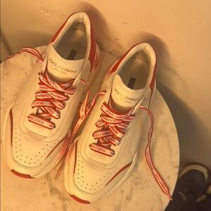 DOLCE&GABBANA Daymaster nappa calfskin white and Red Sneakers